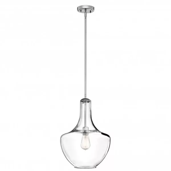 Kichler Everly 1 Light Medium Chrome Ceiling Pendant Light