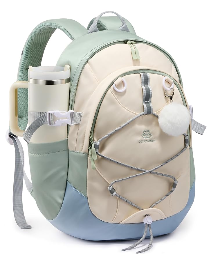 LOVEVOOK School Backpack for Teen Girls Ages 8-16, Cute Kids Travel Backpack with Chest Strap, Waterproof Student Bookbag Purse, Back to School Backpacks Fits 15.6 Inch Laptop & 40oz Tumbler