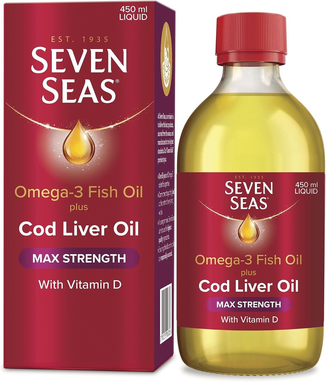 Seven Seas Max Strength Cod Liver Oil Liquid 450ML