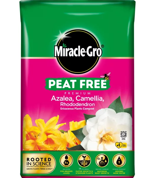 Miracle-Gro Peat Free Premium Azalea, Camellia, Rhododendron Ericaceous Plants Compost (40 litres)
